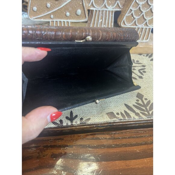 BRAHMIN | Tuscan Checkbook Clutch | Brown/Black Croc Texture Vintage Wallet - Picture 7 of 12